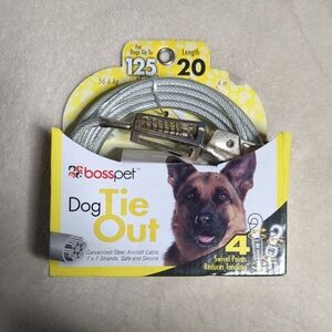 Boss Pet XL Dog Tie Out Cable Chain Accessory Large Breed, Heavy Duty, Swivel